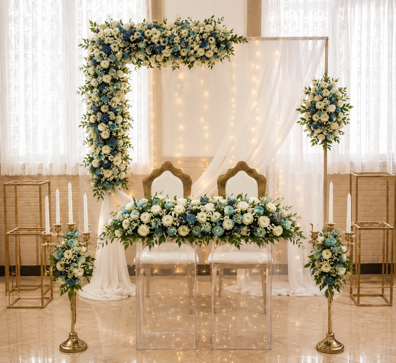 Wedding styling setup