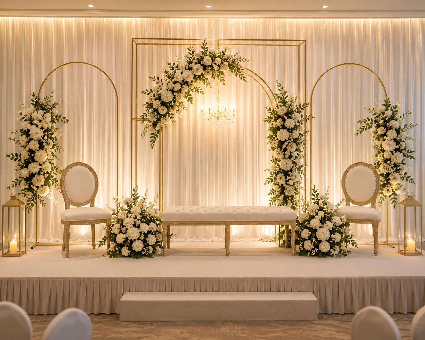 Wedding styling setup